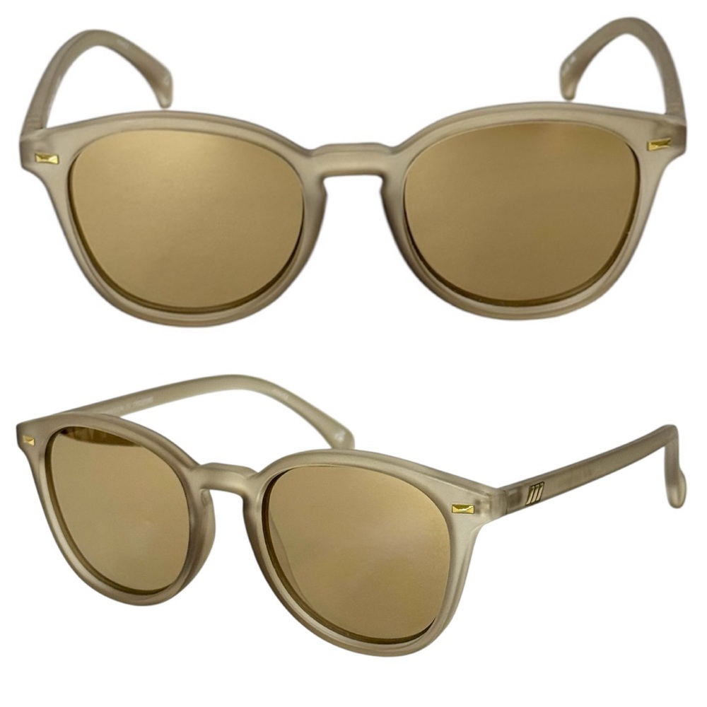 LE SPECS Bandwagon NEW Sunglasses Matte Stone Frame With Copper Mirror Lens NEW
